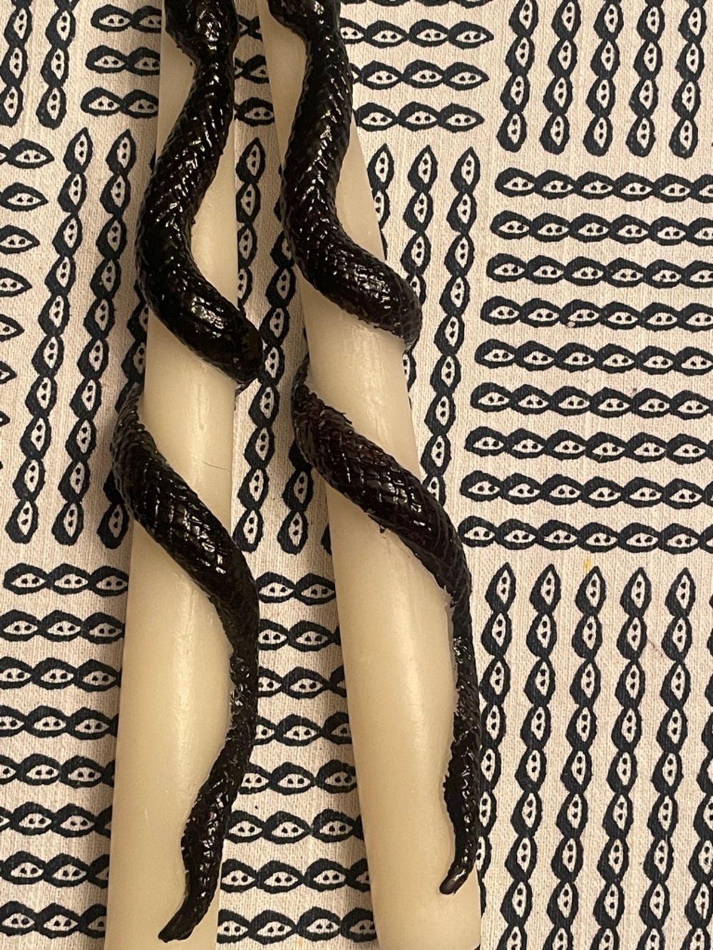 Anthropologie Set of Two Taper Candles with Black Snake Accent - Picture 10 of 10